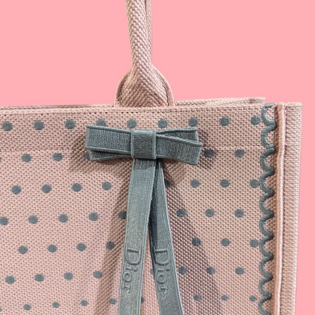 Medium Dior Book Tote with Strap Oblique Embroidery M1354PE-13 Medium Dior Book Tote with Strap Oblique Embroidery M1354PE-13
