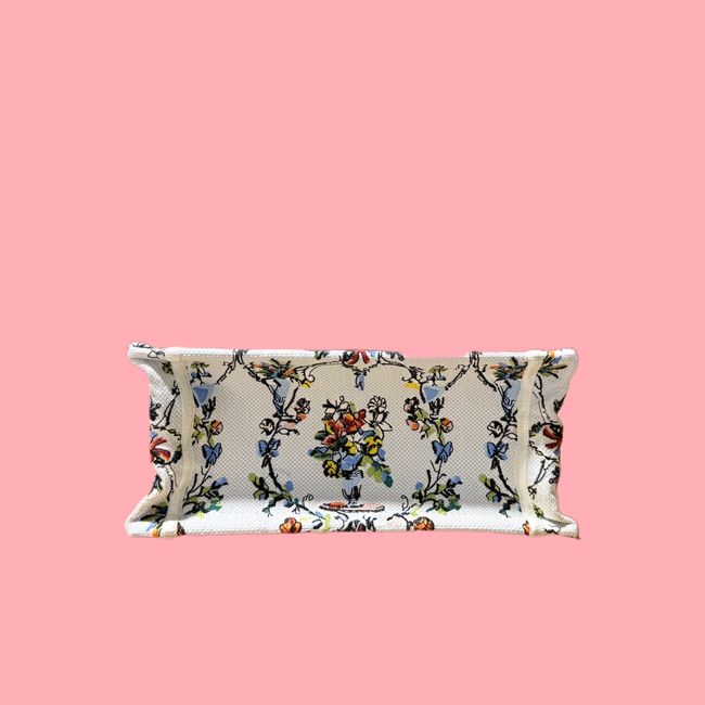 Small Dior Book Tote with Strap Embroidered M1404OE-10 Small Dior Book Tote with Strap Embroidered M1404OE-10