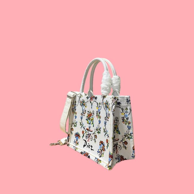 Small Dior Book Tote with Strap Embroidered M1404OE-10 Small Dior Book Tote with Strap Embroidered M1404OE-10