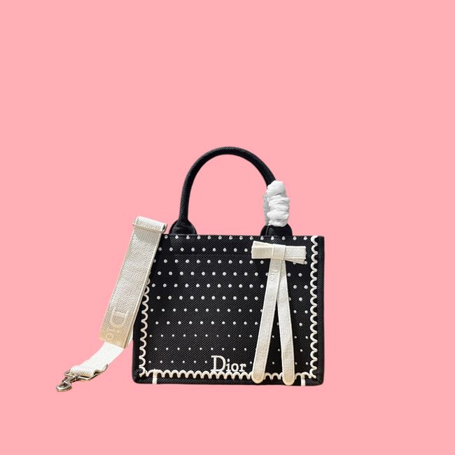 Small Dior Book Tote with Strap Embroidered M1404OE-9 Small Dior Book Tote with Strap Embroidered M1404OE-9
