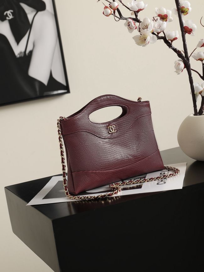 CHANEL 31 Mini Shopping Bag AS3656 burgundy CHANEL 31 Mini Shopping Bag AS3656 burgundy