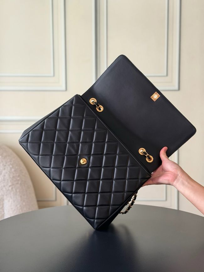 Chanel Large FLAP BAG sheepskin A2215 black Chanel Large FLAP BAG sheepskin A2215 black
