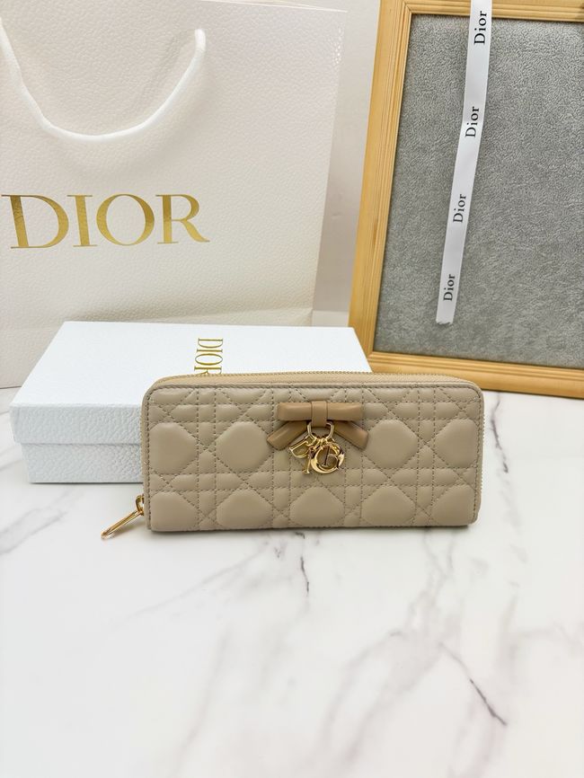 LADY DIOR LOTUS WALLET CANNAGE LAMBSKIN S2600 apricot LADY DIOR LOTUS WALLET CANNAGE LAMBSKIN S2600 apricot