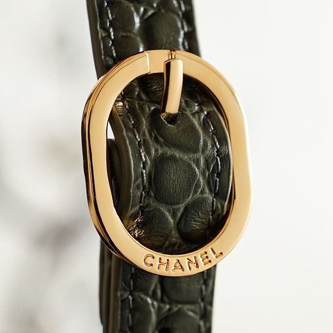 Chanel Crocodile Embossed Shoulder Bag 68012 green Chanel Crocodile Embossed Shoulder Bag 68012 green
