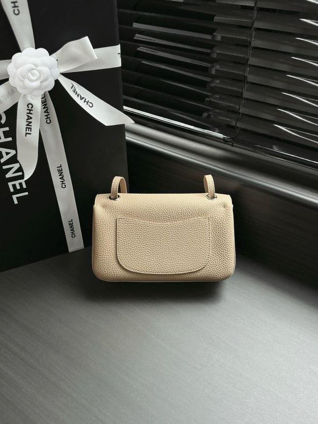 Chanel Mini Flap Bag AS6573 Beige&Silver-Tone Metal Chanel Mini Flap Bag AS6573 Beige&Silver-Tone Metal