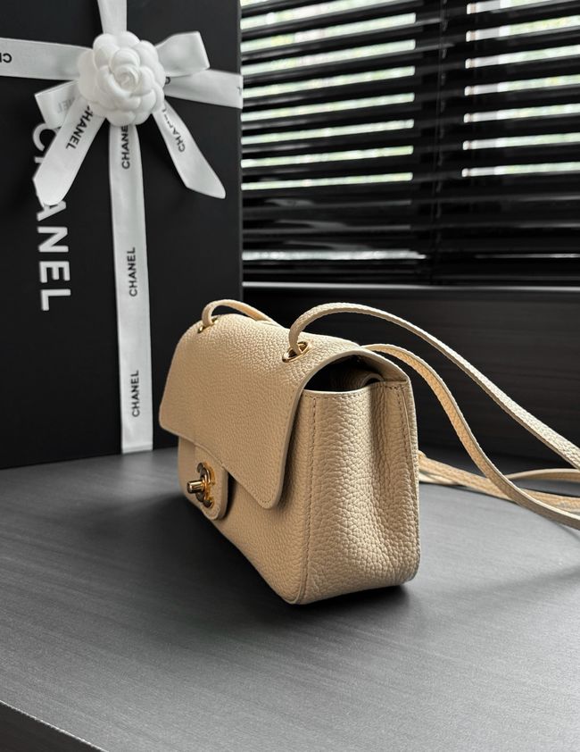 Chanel Mini Flap Bag AS6573 Beige&gold-Tone Metal