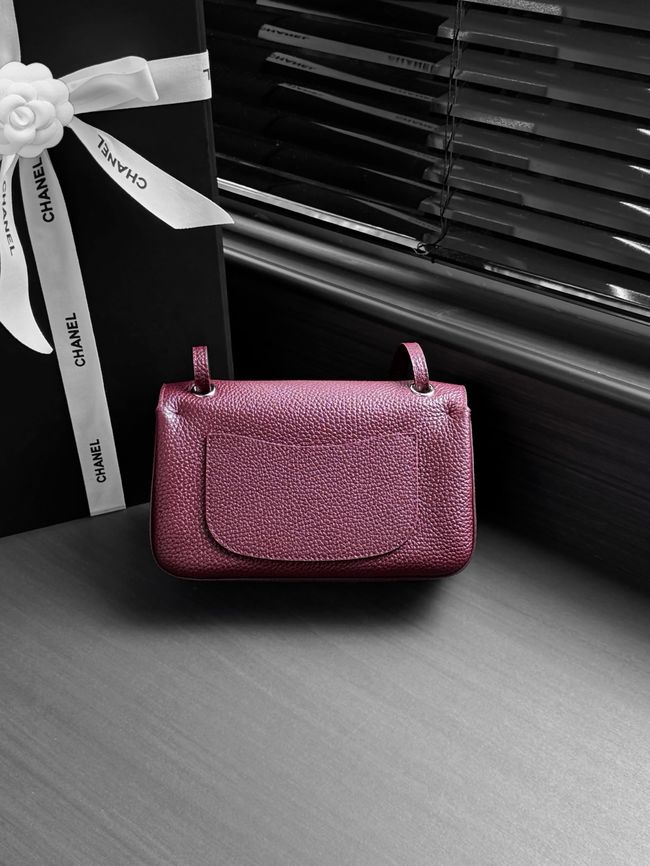 Chanel Mini Flap Bag AS6573 Purple-red&Silver-Tone Metal Chanel Mini Flap Bag AS6573 Purple-red&Silver-Tone Metal