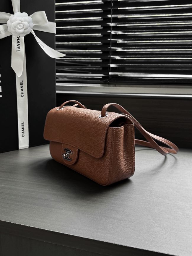 Chanel Mini Flap Bag AS6573 camel&Silver-Tone Metal Chanel Mini Flap Bag AS6573 camel&Silver-Tone Metal