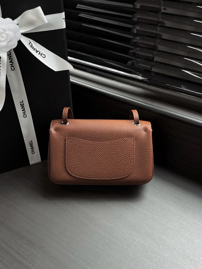 Chanel Mini Flap Bag AS6573 camel&Silver-Tone Metal Chanel Mini Flap Bag AS6573 camel&Silver-Tone Metal