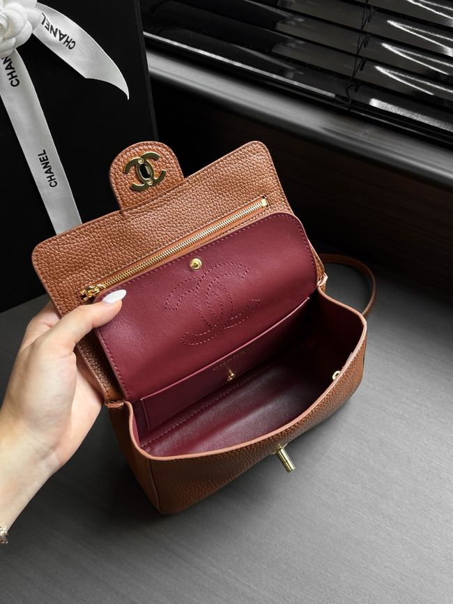 Chanel Mini Flap Bag AS6573 camel&gold-Tone Metal Chanel Mini Flap Bag AS6573 camel&gold-Tone Metal