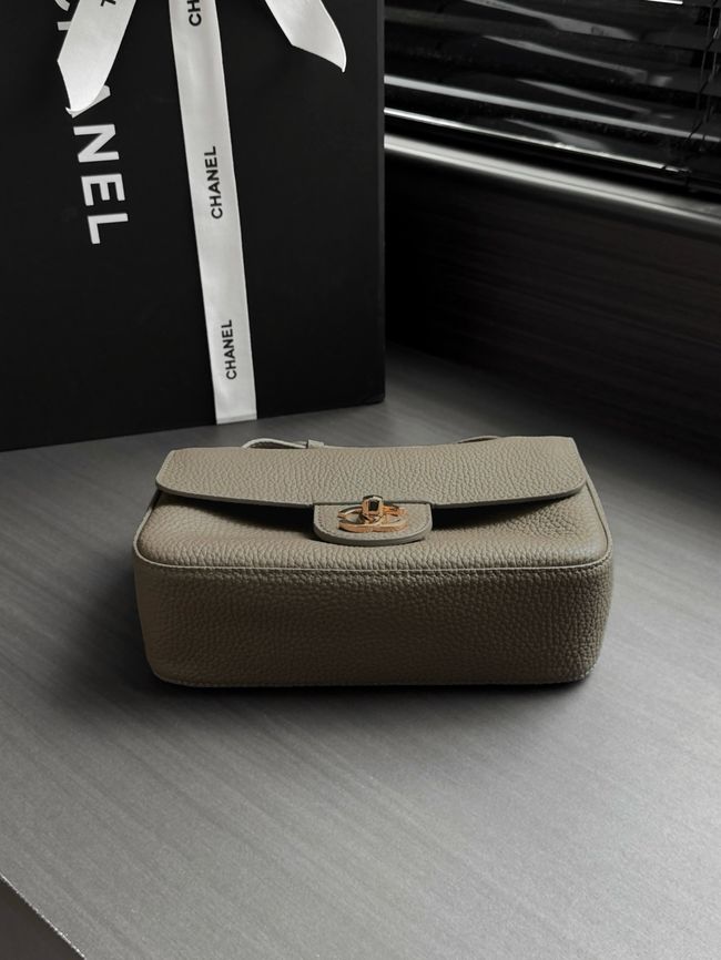 Chanel Mini Flap Bag AS6573 dark gray&gold-Tone Metal Chanel Mini Flap Bag AS6573 dark gray&gold-Tone Metal