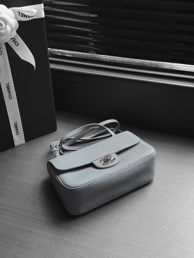 Chanel Mini Flap Bag AS6573 gray&Silver-Tone Metal