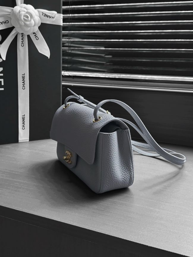 Chanel Mini Flap Bag AS6573 gray&gold-Tone Metal