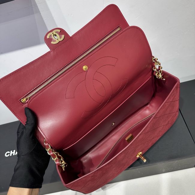 CHANEL Maxi Flap bag Suede Calfskin AS6231 Burgundy CHANEL Maxi Flap bag Suede Calfskin AS6231 Burgundy