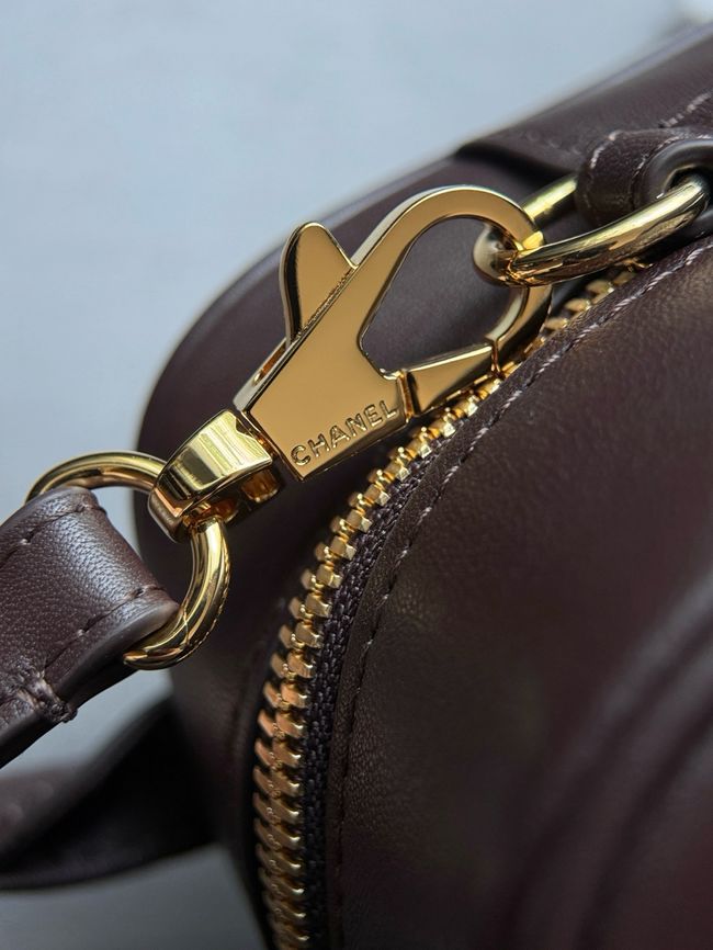 Chanel Clutch with Leather Strap AP5528 dark Coffee Chanel Clutch with Leather Strap AP5528 dark Coffee