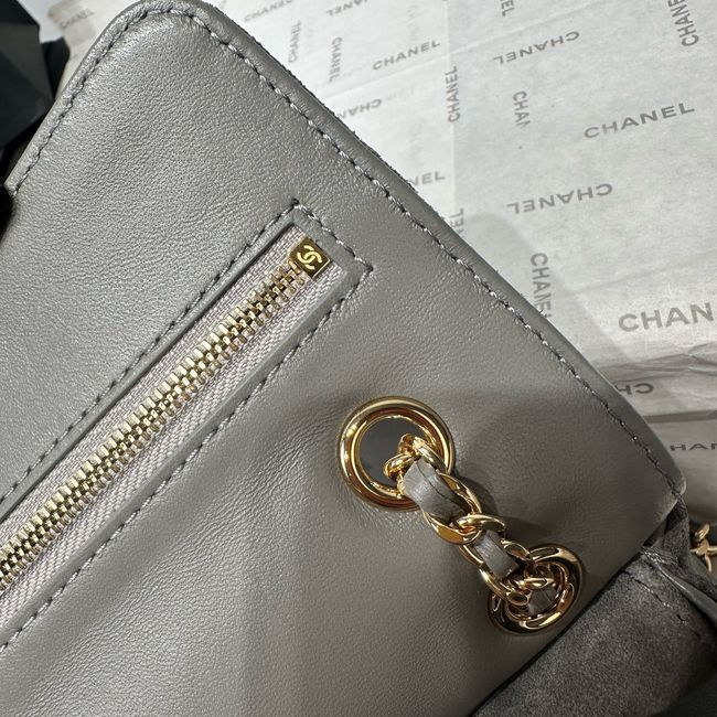 Chanel Mini Flap Bag Suede Calfskin AS6573 gray Chanel Mini Flap Bag Suede Calfskin AS6573 gray