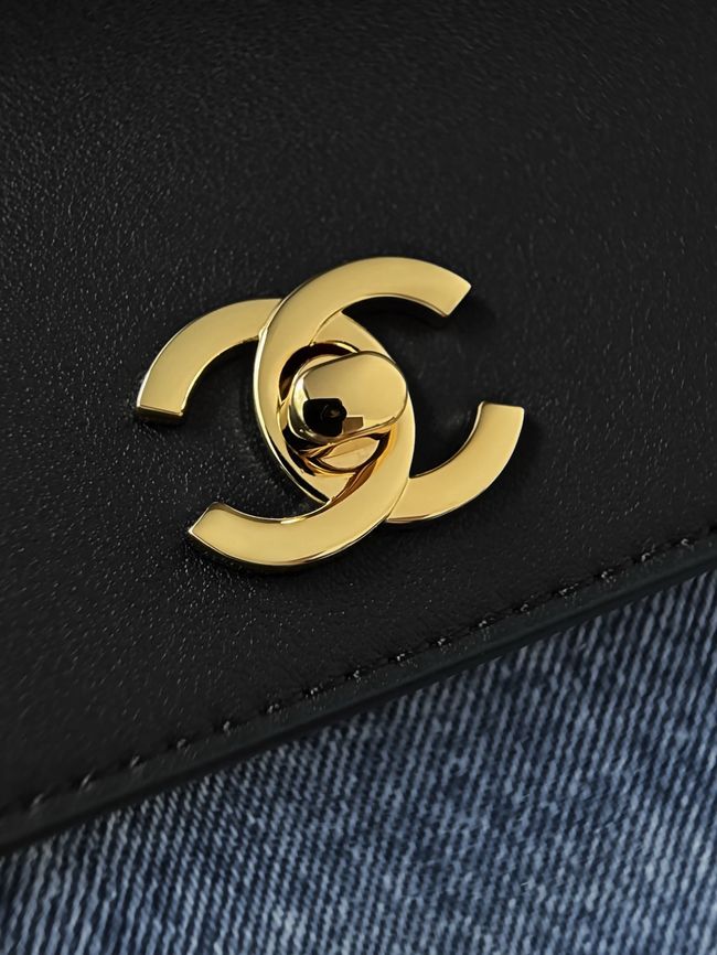 Chanel Small Shoulder Bag AS6427 black&denim blue Chanel Small Shoulder Bag AS6427 black&denim blue
