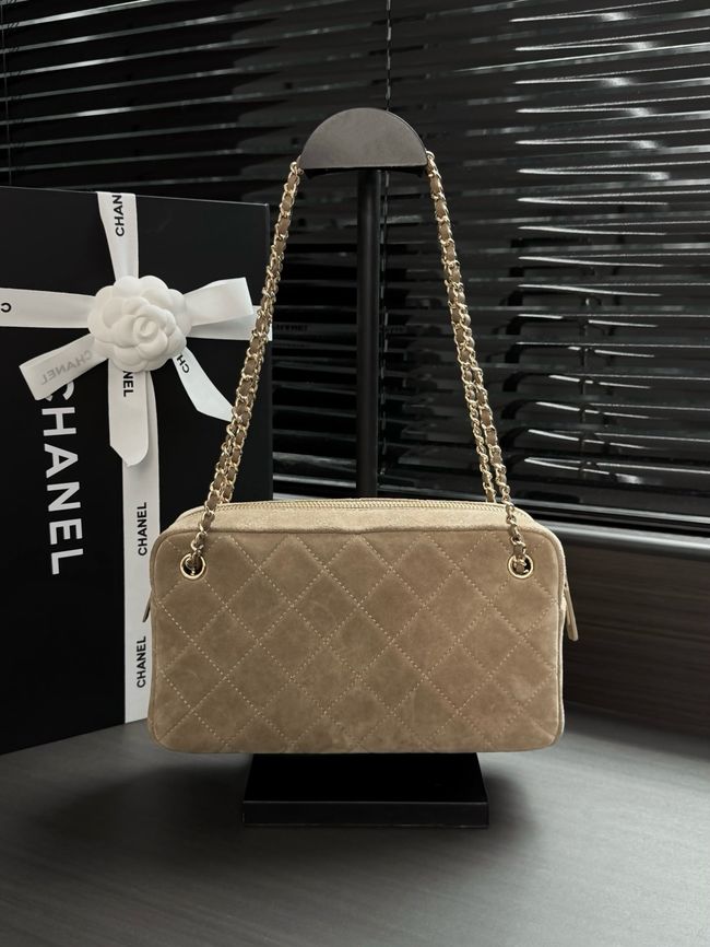 Chanel Suede Calfskin Camera Case AS6443 Dark Beige Chanel Suede Calfskin Camera Case AS6443 Dark Beige