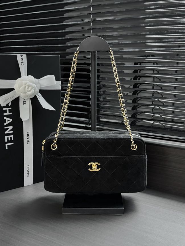 Chanel Suede Calfskin Camera Case AS6443 black Chanel Suede Calfskin Camera Case AS6443 black