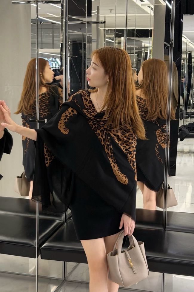 YSL Shawl Wool Silk and Cotton 873734-2 YSL Shawl Wool Silk and Cotton 873734-2