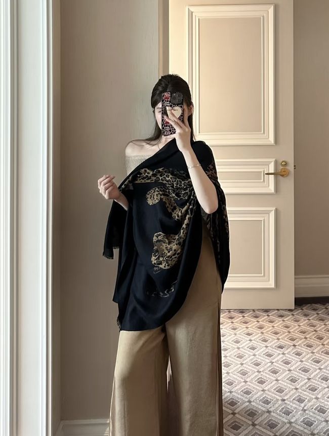 YSL Shawl Wool Silk and Cotton 873734-2 YSL Shawl Wool Silk and Cotton 873734-2