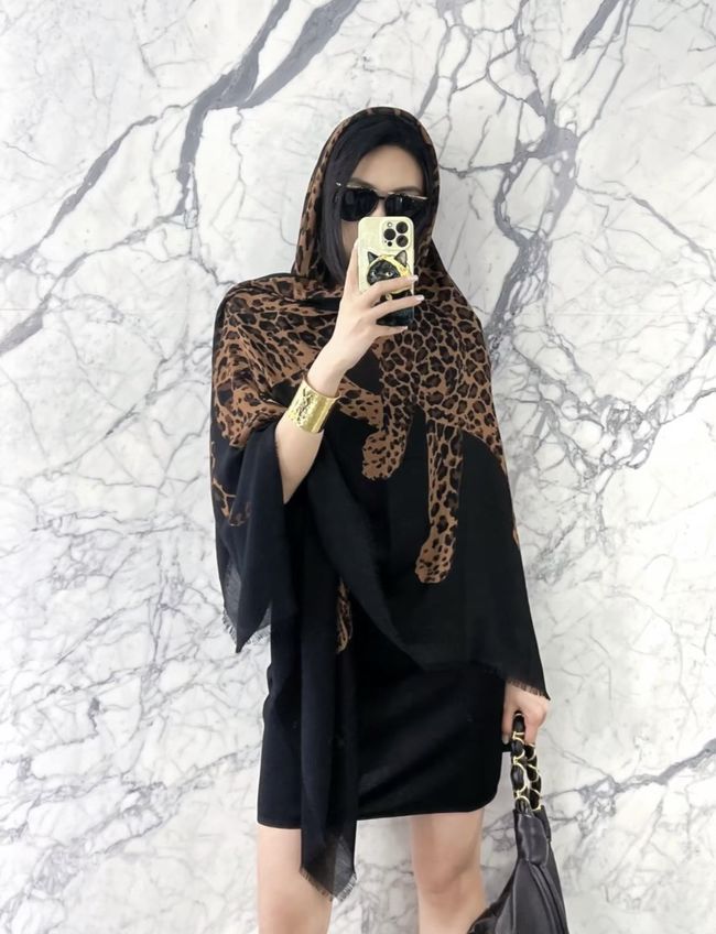 YSL Shawl Wool Silk and Cotton 873734-2 YSL Shawl Wool Silk and Cotton 873734-2
