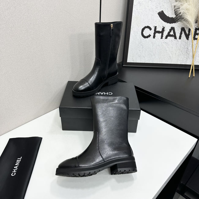 Chanel Mid-Calf Boots Shiny Calfskin 65289-1