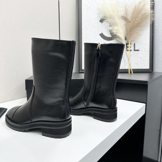 Chanel Mid-Calf Boots Shiny Calfskin 65289-1