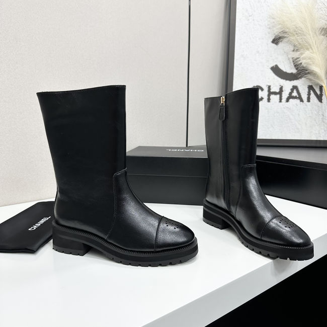 Chanel Mid-Calf Boots Shiny Calfskin 65289-1