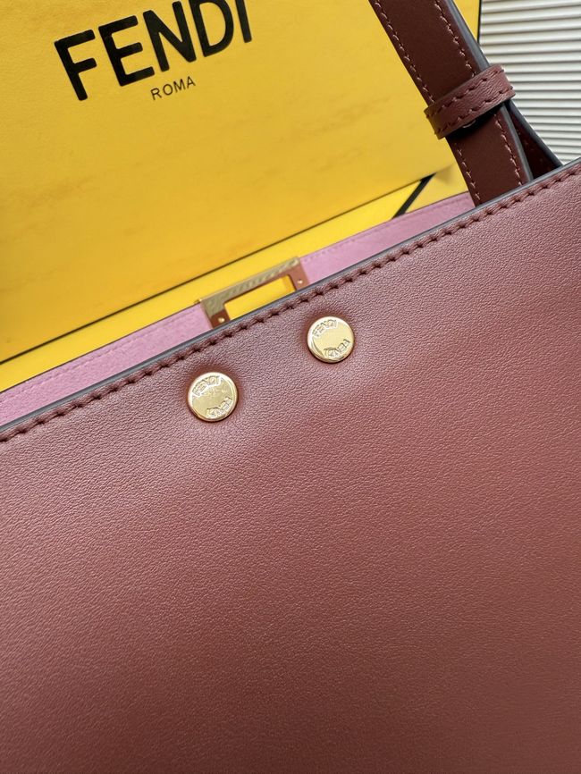 FENDI Way Large leather bag 8BN369 burgundy FENDI Way Large leather bag 8BN369 burgundy