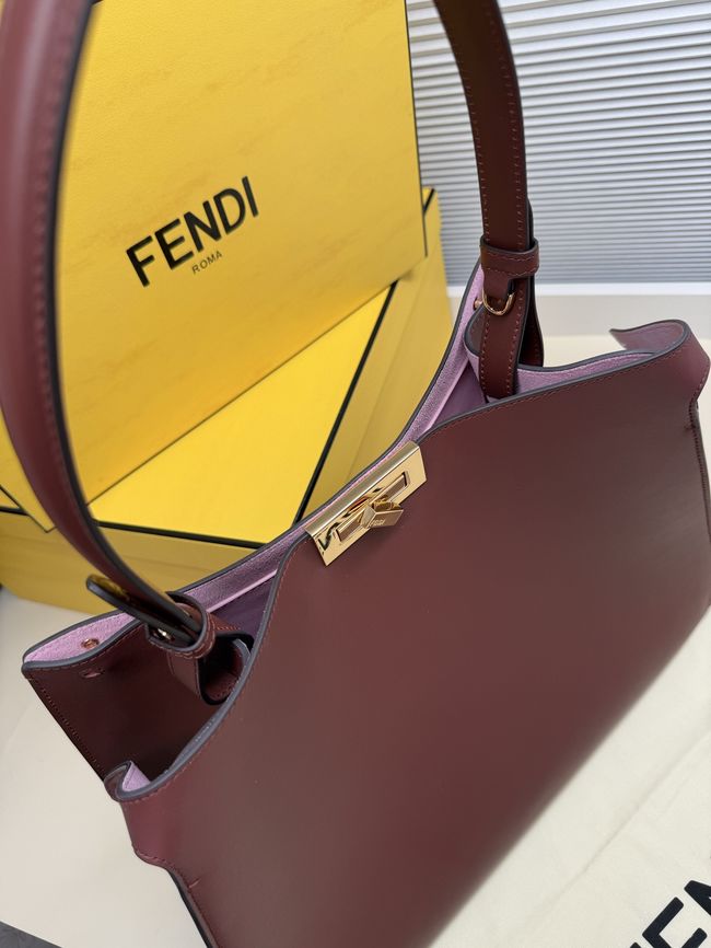 FENDI Way Large leather bag 8BN369 burgundy FENDI Way Large leather bag 8BN369 burgundy