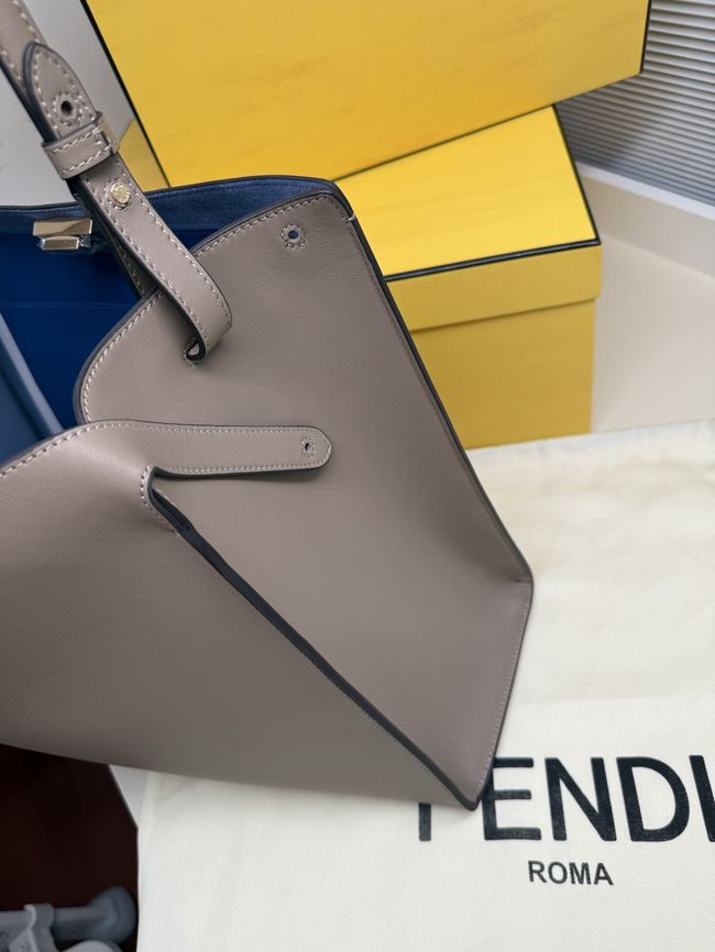 FENDI Way Large leather bag 8BN369 gray FENDI Way Large leather bag 8BN369 gray