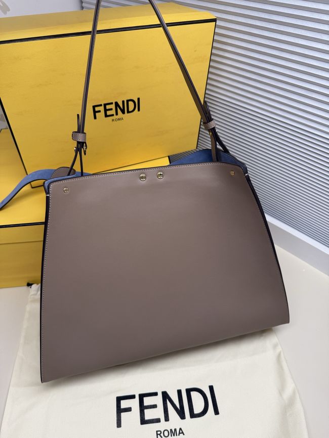 FENDI Way Large leather bag 8BN369 gray FENDI Way Large leather bag 8BN369 gray