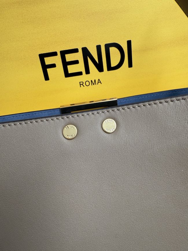 FENDI Way medium leather bag 8BN368 gray FENDI Way medium leather bag 8BN368 gray