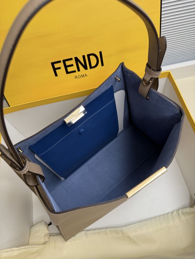 FENDI Way medium leather bag 8BN368 gray FENDI Way medium leather bag 8BN368 gray