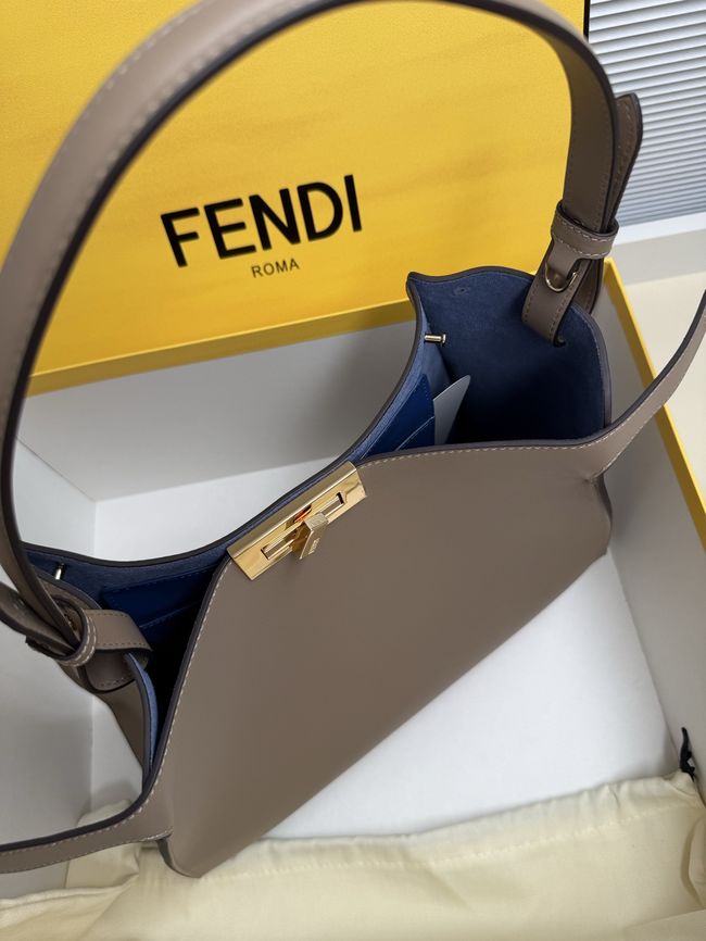 FENDI Way medium leather bag 8BN368 gray FENDI Way medium leather bag 8BN368 gray