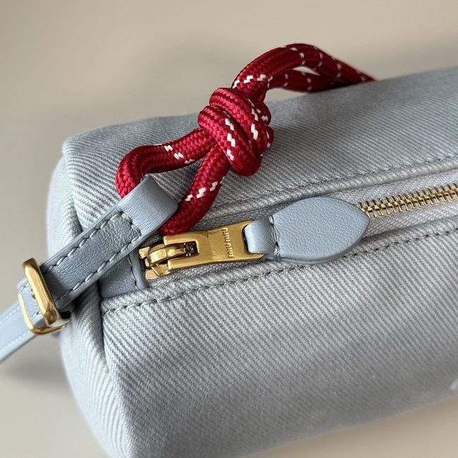 MIUMIU Tote Shoulder Handbag denim 5NE851 light blue MIUMIU Tote Shoulder Handbag denim 5NE851 light blue