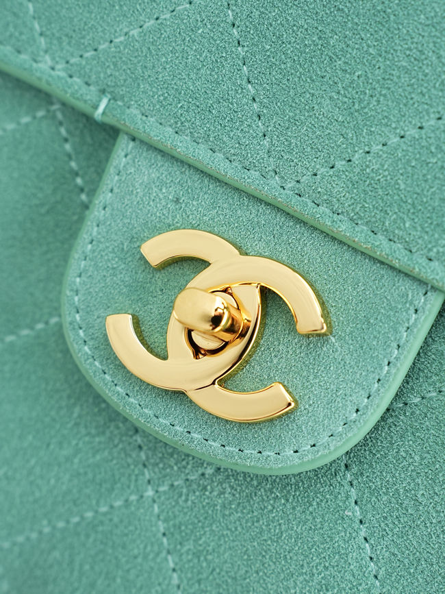 CHANEL Maxi Flap bag Suede Calfskin AS6231 Lake green CHANEL Maxi Flap bag Suede Calfskin AS6231 Lake green