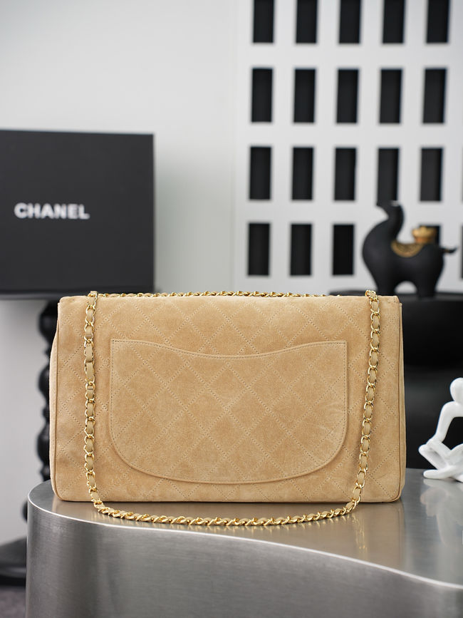 CHANEL Maxi Flapbag Suede Calfskin AS6233 apricot CHANEL Maxi Flapbag Suede Calfskin AS6233 apricot