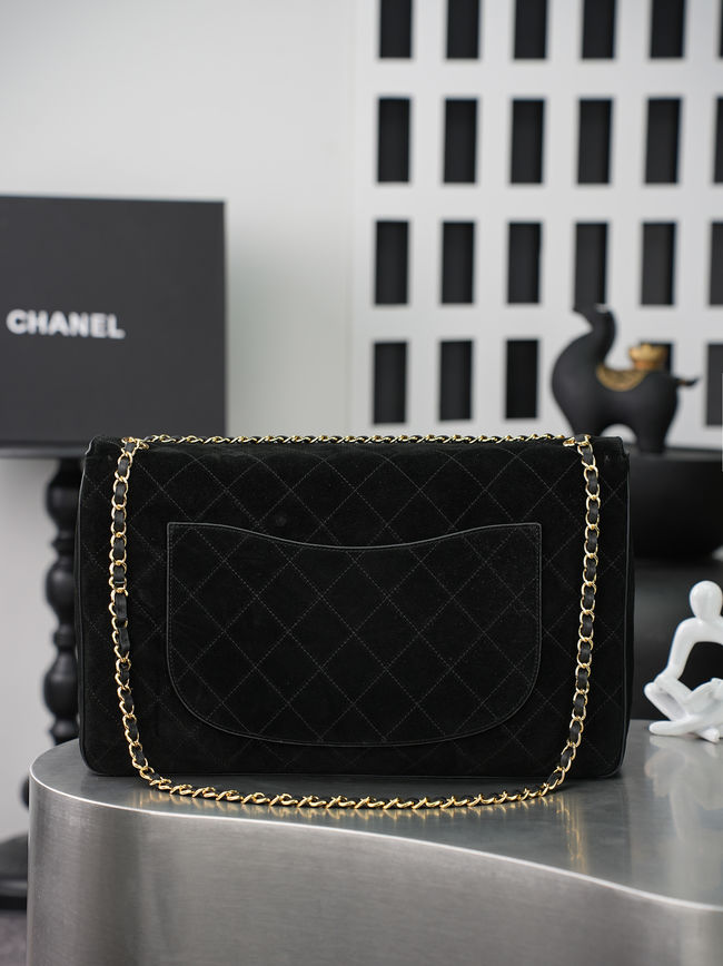 CHANEL Maxi Flapbag Suede Calfskin AS6233 black CHANEL Maxi Flapbag Suede Calfskin AS6233 black