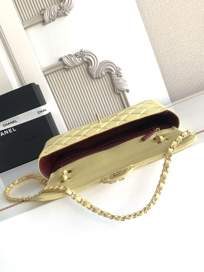 Chanel Flap Bag Lambskin AS6568 yellow Chanel Flap Bag Lambskin AS6568 yellow