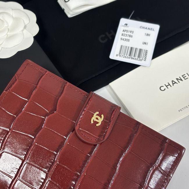Chanel Passport Holder AP5193 Burgundy
