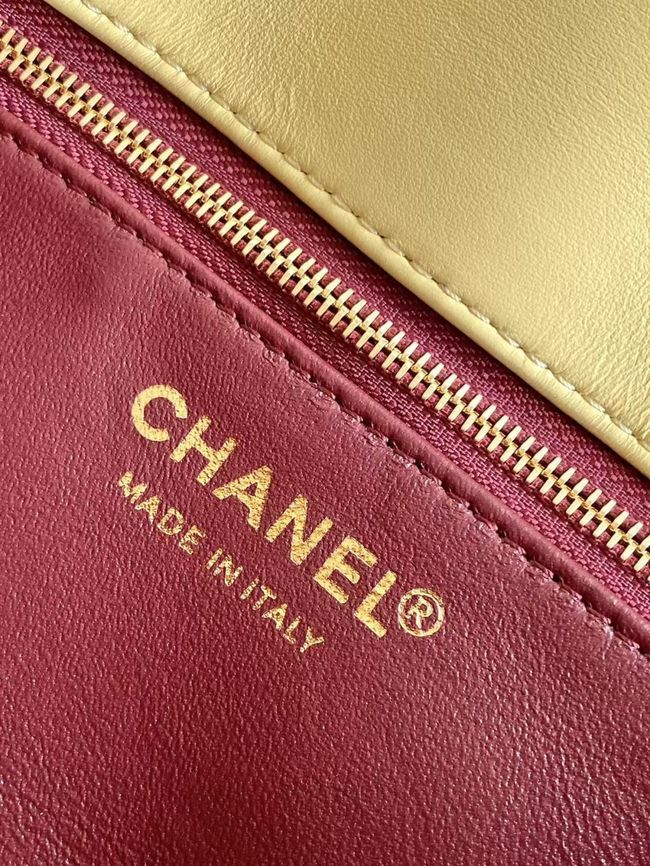 Chanel Small Flap Bag Lambskin AS6430 yellow Chanel Small Flap Bag Lambskin AS6430 yellow