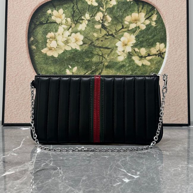 Gucci GG Marmont pouch with strap A006X2 black