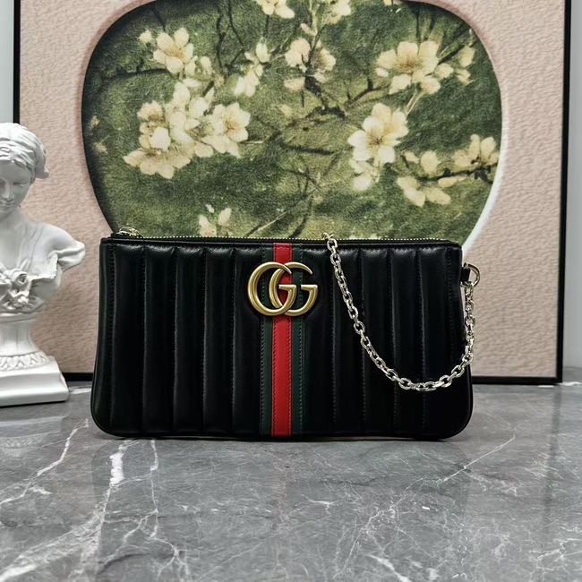 Gucci GG Marmont pouch with strap A006X2 black Gucci GG Marmont pouch with strap A006X2 black