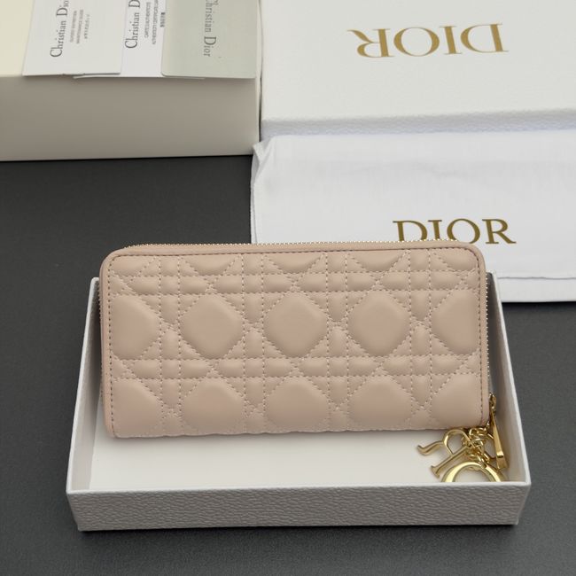LADY DIOR LOTUS WALLET CANNAGE LAMBSKIN S0007 pink LADY DIOR LOTUS WALLET CANNAGE LAMBSKIN S0007 pink