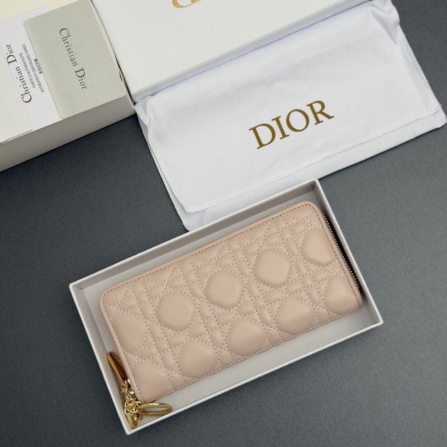 LADY DIOR LOTUS WALLET CANNAGE LAMBSKIN S0007 pink LADY DIOR LOTUS WALLET CANNAGE LAMBSKIN S0007 pink