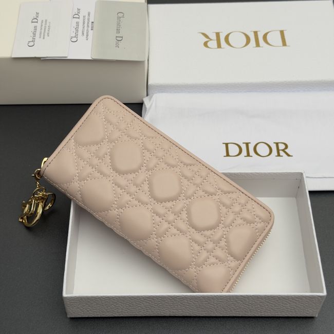 LADY DIOR LOTUS WALLET CANNAGE LAMBSKIN S0007 pink LADY DIOR LOTUS WALLET CANNAGE LAMBSKIN S0007 pink