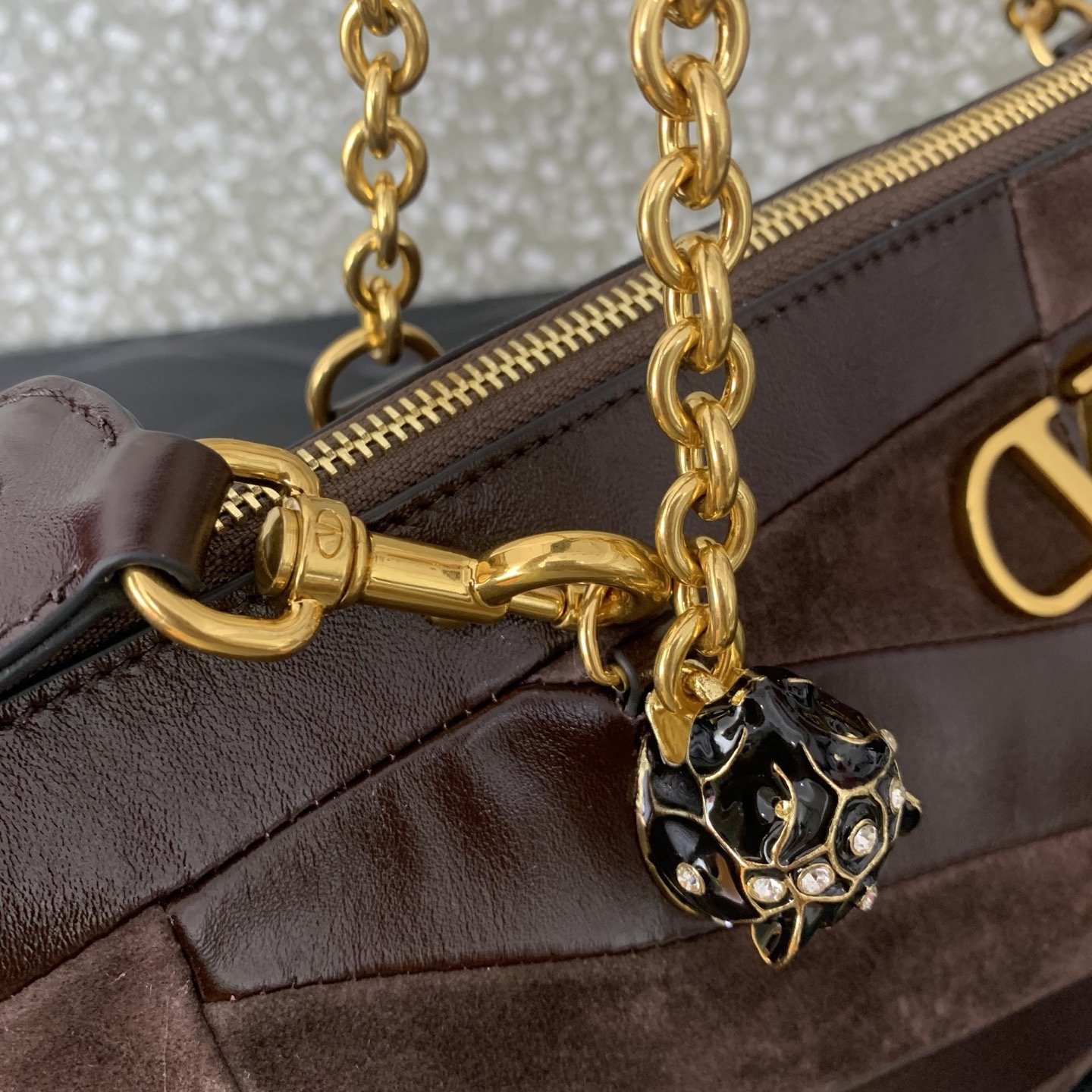 VALENTINO PANTHEA lambskin bag WB0S70 dark brown VALENTINO PANTHEA lambskin bag WB0S70 dark brown