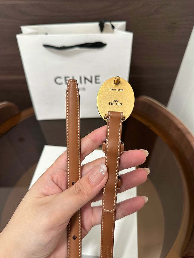 Celine Ellipse Belt 13 IN Taurillon Leather 10673 brown Celine Ellipse Belt 13 IN Taurillon Leather 10673 brown